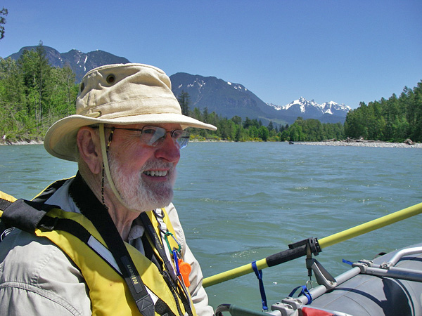 Skykomish River rafting watching the shore and forest drift by