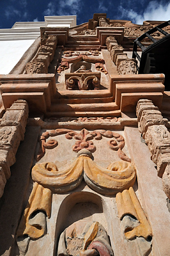 Mission San Xavier del Bac exterior front details in Tucson Arizona